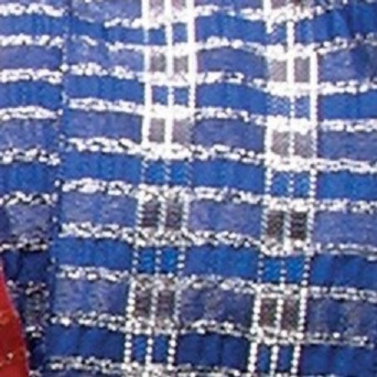 The Ribbon People Navy Blue and Silver Checkered Woven Wired Craft Ribbon 1.5" x 27 Yards